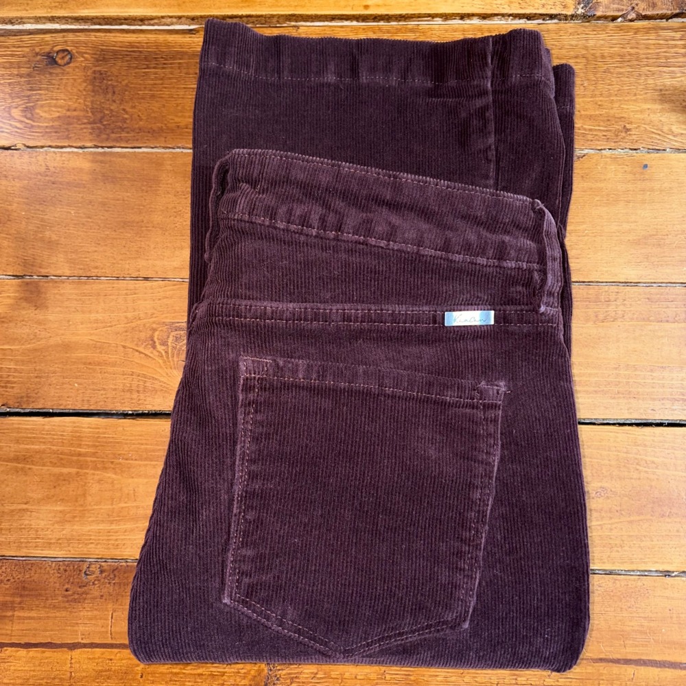 KanCan Corduroy Flare Pants Womens 28 (Fits 30x31) Dark Plum Purple High Rise